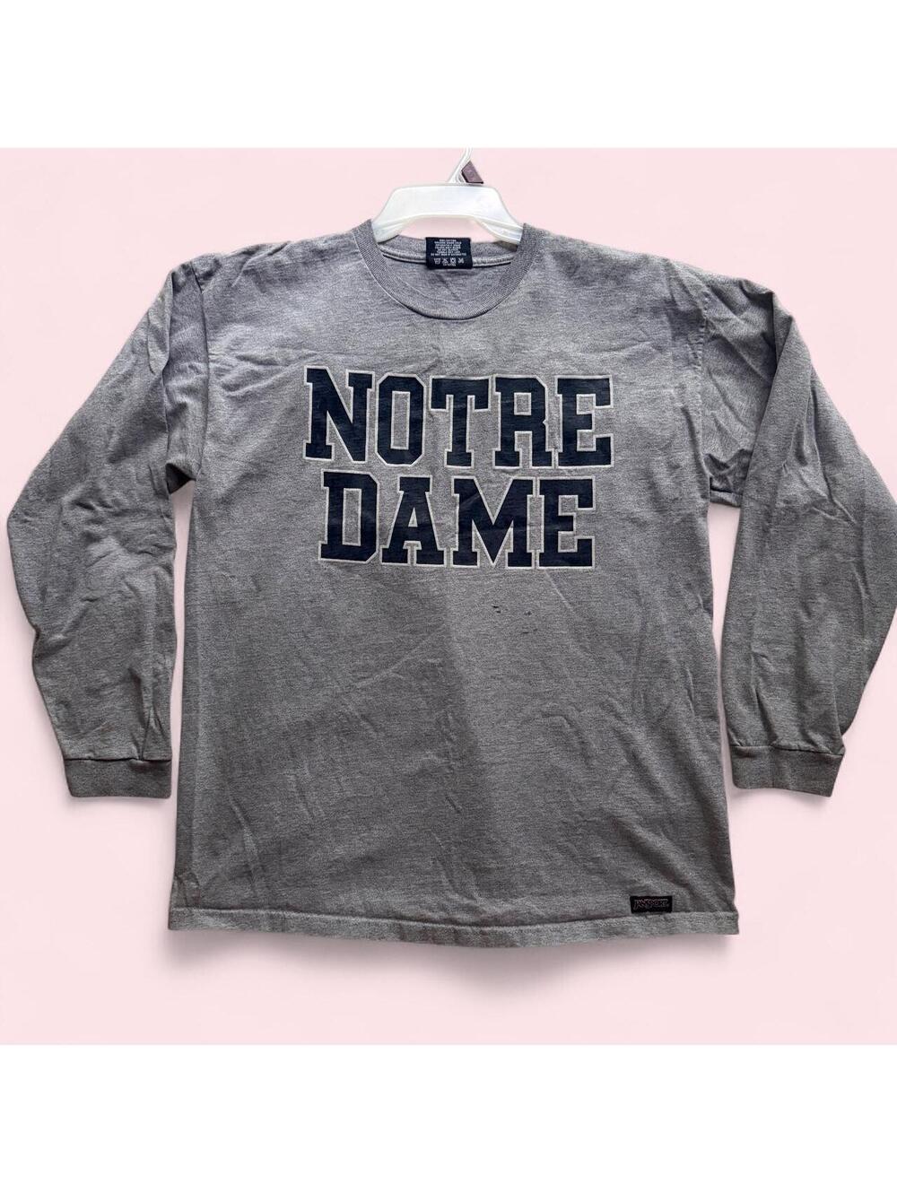 Vintage 90s Oversized JanSport Notre Dame Made in USA Long Sleeve Shirt